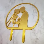 Vista frontal del Topper para Tortas impreso en 3D de Casamiento 